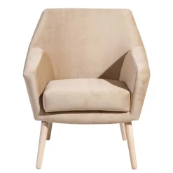 Wohnen Sessel<Wohnzimmer Polstersessel in Beige Samtvelours - Enzuena