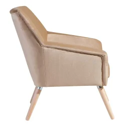 Wohnen Sessel<Wohnzimmer Polstersessel in Beige Samtvelours - Enzuena