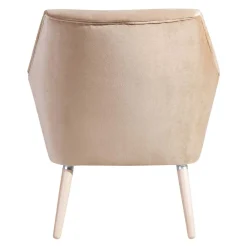 Wohnen Sessel<Wohnzimmer Polstersessel in Beige Samtvelours - Enzuena
