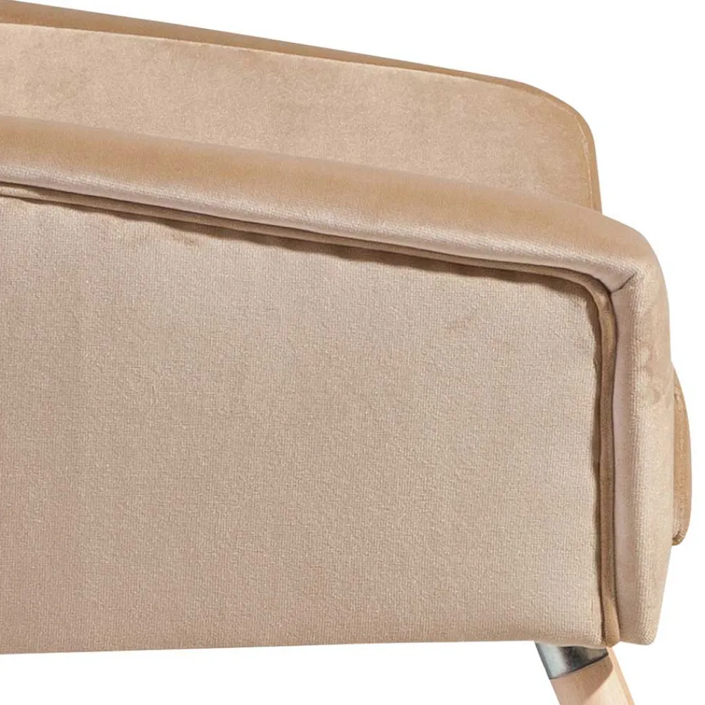 Wohnen Sessel<Wohnzimmer Polstersessel in Beige Samtvelours - Enzuena