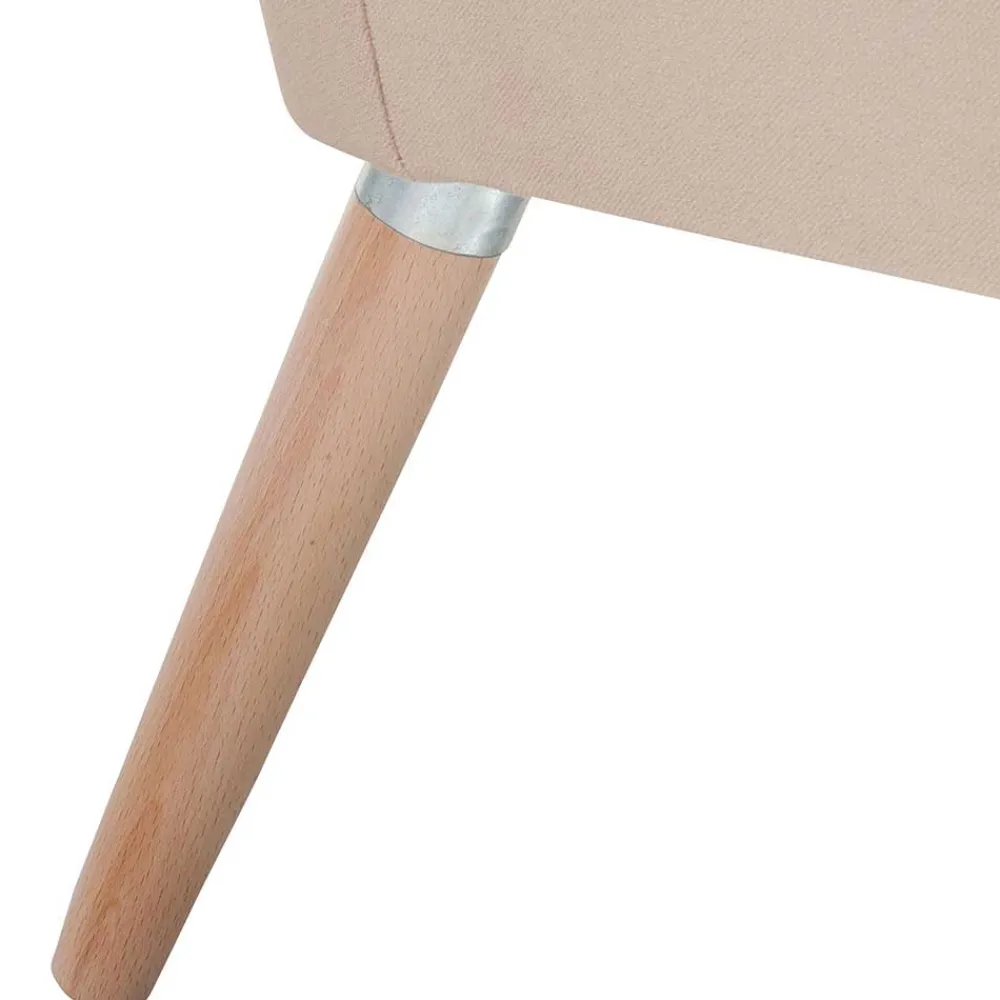 Wohnen Sessel<Wohnzimmer Polstersessel in Beige Samtvelours - Enzuena