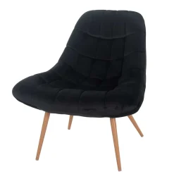Wohnen Sessel|Stühle<Wohnzimmer Samtstuhl in Schwarz - Nocina