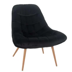 Wohnen Sessel|Stühle<Wohnzimmer Samtstuhl in Schwarz - Nocina