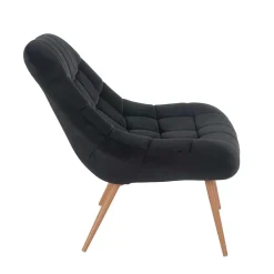 Wohnen Sessel|Stühle<Wohnzimmer Samtstuhl in Schwarz - Nocina
