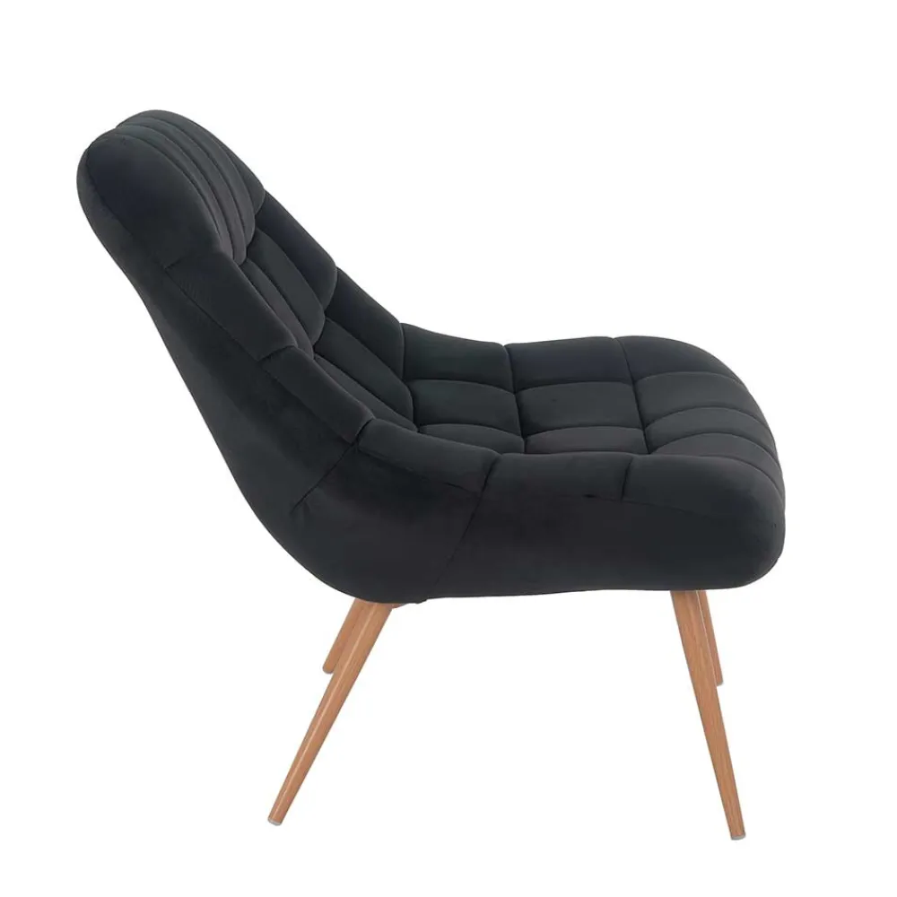 Wohnen Sessel|Stühle<Wohnzimmer Samtstuhl in Schwarz - Nocina