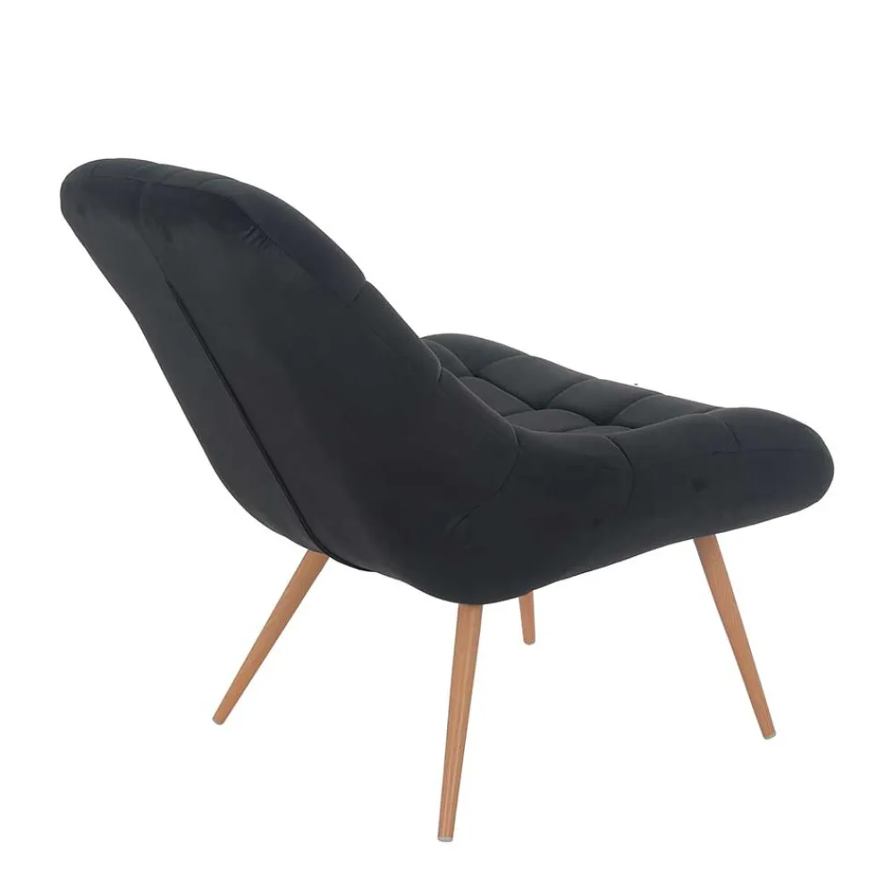 Wohnen Sessel|Stühle<Wohnzimmer Samtstuhl in Schwarz - Nocina