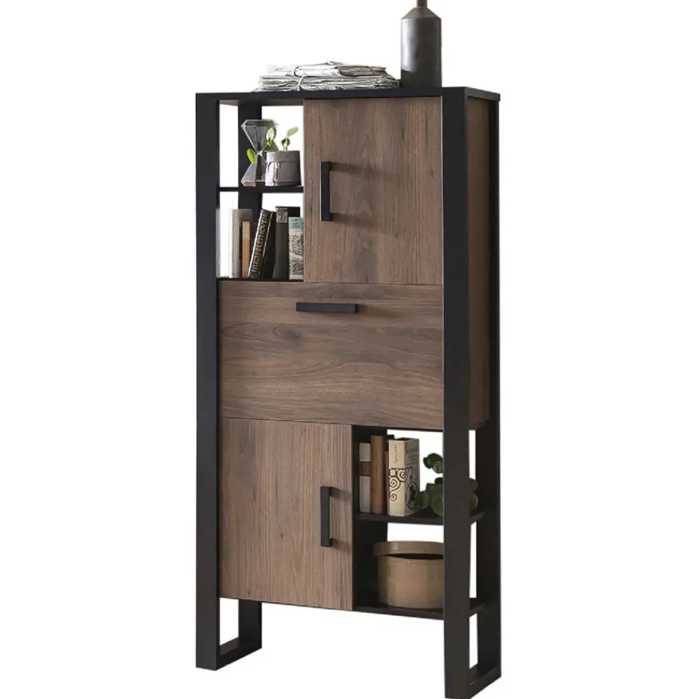 Wohnen Vitrinen<Wohnzimmer Schrank in Nussbaum Optik - Dudleys I