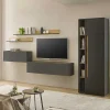 Wohnen Wohnwände<Wohnzimmer Schrank Kombi in Anthrazit - Ahilav (sechsteilig)