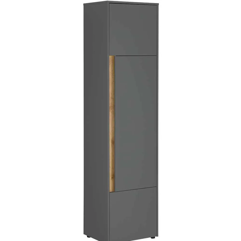 Wohnen Wohnwände<Wohnzimmer Schrank Kombi in Anthrazit - Ahilav (sechsteilig)