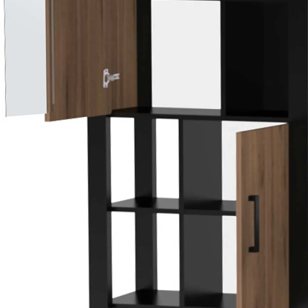 Wohnen Vitrinen<Wohnzimmer Schrank mit Glas & offenen Fächern - Dudleys