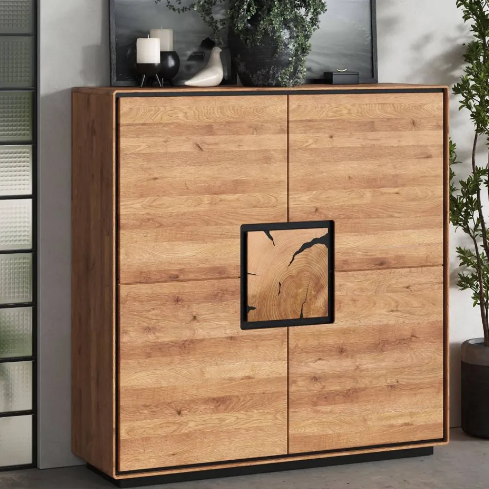 Wohnen Highboards<Wohnzimmer Schrank mit Hirnholz Applikation - Shipper