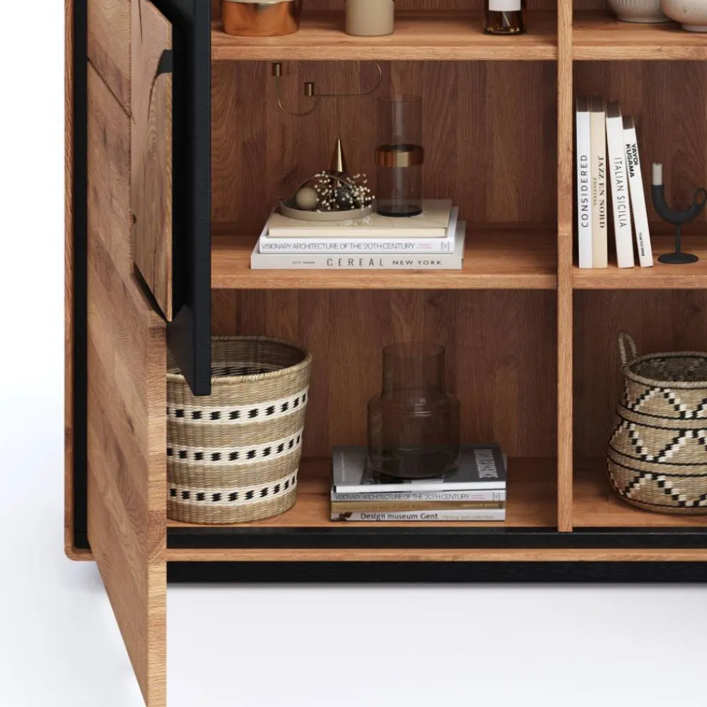 Wohnen Highboards<Wohnzimmer Schrank mit Hirnholz Applikation - Shipper