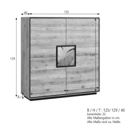 Wohnen Highboards<Wohnzimmer Schrank mit Hirnholz Applikation - Shipper