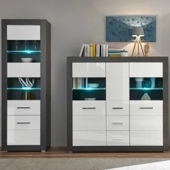 Wohnen Wohnwände<Wohnzimmer Schrank Set modern - Istensa I (zweiteilig)