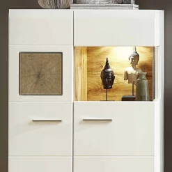 Wohnen Wohnwände<Wohnzimmer Schrankwand Lisepio mit Beleuchtung (fünfteilig)