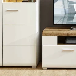 Wohnen Wohnwände<Wohnzimmer Schrankwand Lisepio mit Beleuchtung (fünfteilig)