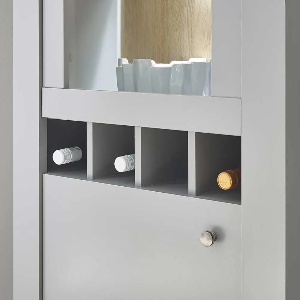Wohnen Wohnwände<Wohnzimmer Schränke & Regal in Lichtgrau - Buleta (vierteilig)