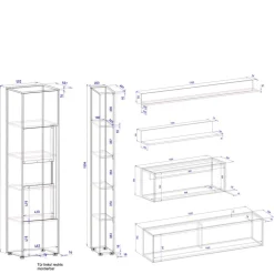 Wohnen Wohnwände<Wohnzimmer Schränke & Regale Set - Nonessia (sechsteilig)