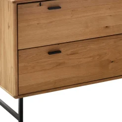 Wohnen Wohnwände<Wohnzimmer Schränke aus Wildeiche & Metall - Flacona (dreiteilig)