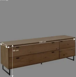 Wohnen Wohnwände<Wohnzimmer Schränke aus Wildeiche & Metall - Flacona (dreiteilig)