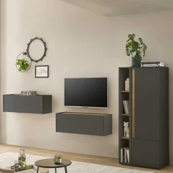 Wohnen Wohnwände<Wohnzimmer Schränke Set modern - Ahilav (vierteilig)