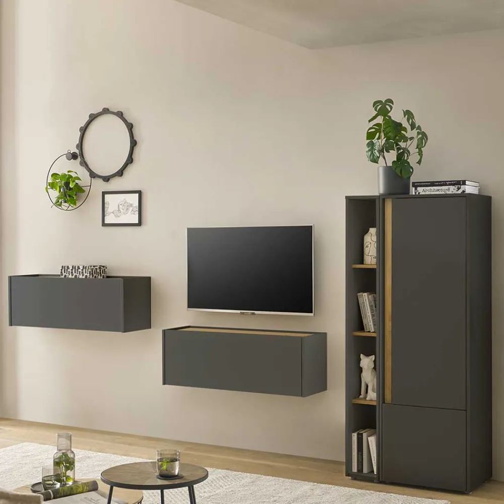 Wohnen Wohnwände<Wohnzimmer Schränke Set modern - Ahilav (vierteilig)