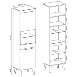Wohnen Wohnwände<Wohnzimmer Schränke Skandi - Olcian (vierteilig)