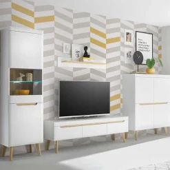 Wohnen Wohnwände<Wohnzimmer Schränke und Wandboard Set - Ginko (vierteilig)