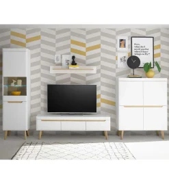 Wohnen Wohnwände<Wohnzimmer Schränke und Wandboard Set - Ginko (vierteilig)