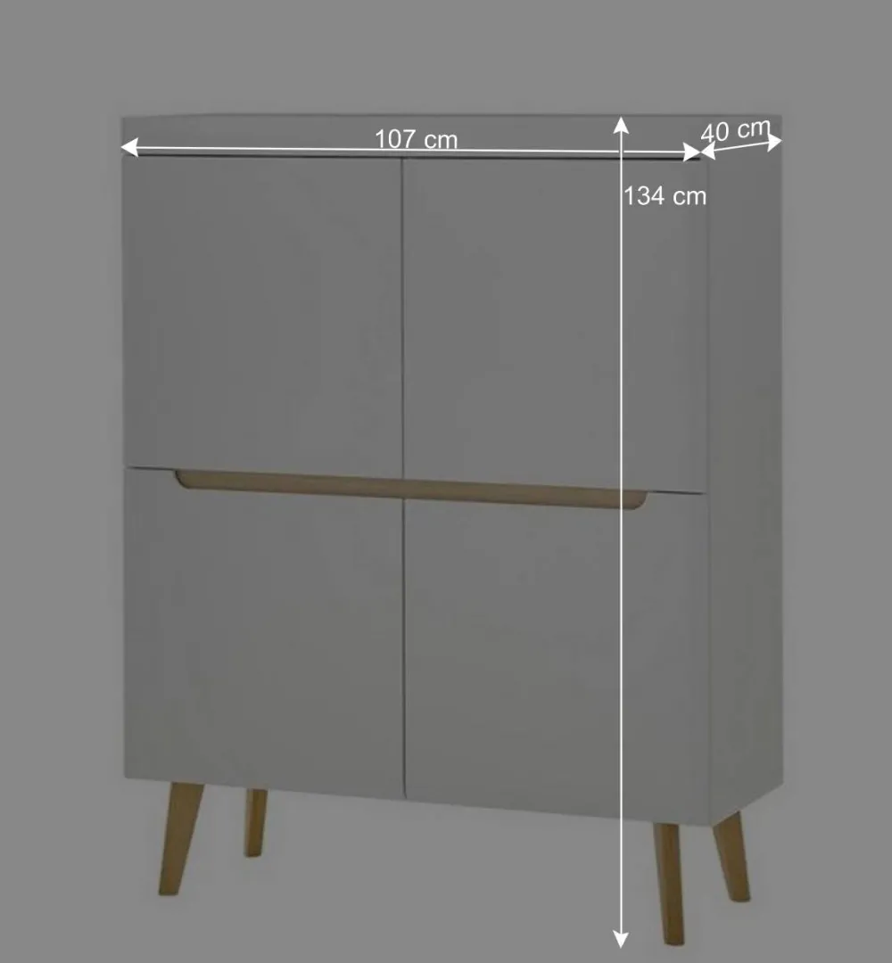 Wohnen Wohnwände<Wohnzimmer Schränke und Wandboard Set - Ginko (vierteilig)