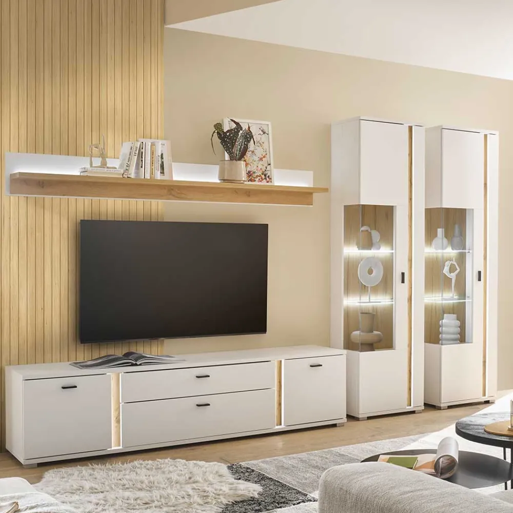 Wohnen Wohnwände<Wohnzimmer Schränke und Wandboard - Racelyn (vierteilig)