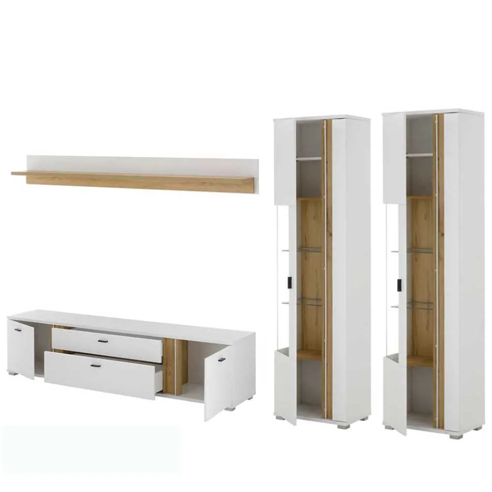 Wohnen Wohnwände<Wohnzimmer Schränke und Wandboard - Racelyn (vierteilig)