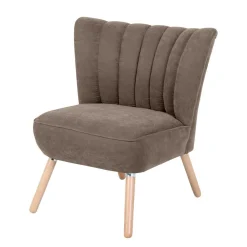 Wohnen Sessel<Wohnzimmer Sessel in Beigegrau Velours - Vomano