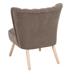 Wohnen Sessel<Wohnzimmer Sessel in Beigegrau Velours - Vomano