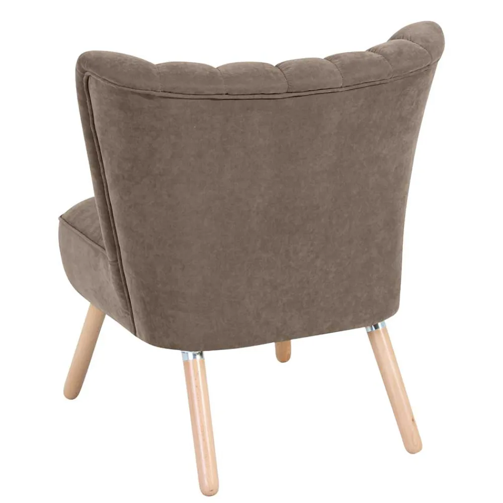 Wohnen Sessel<Wohnzimmer Sessel in Beigegrau Velours - Vomano