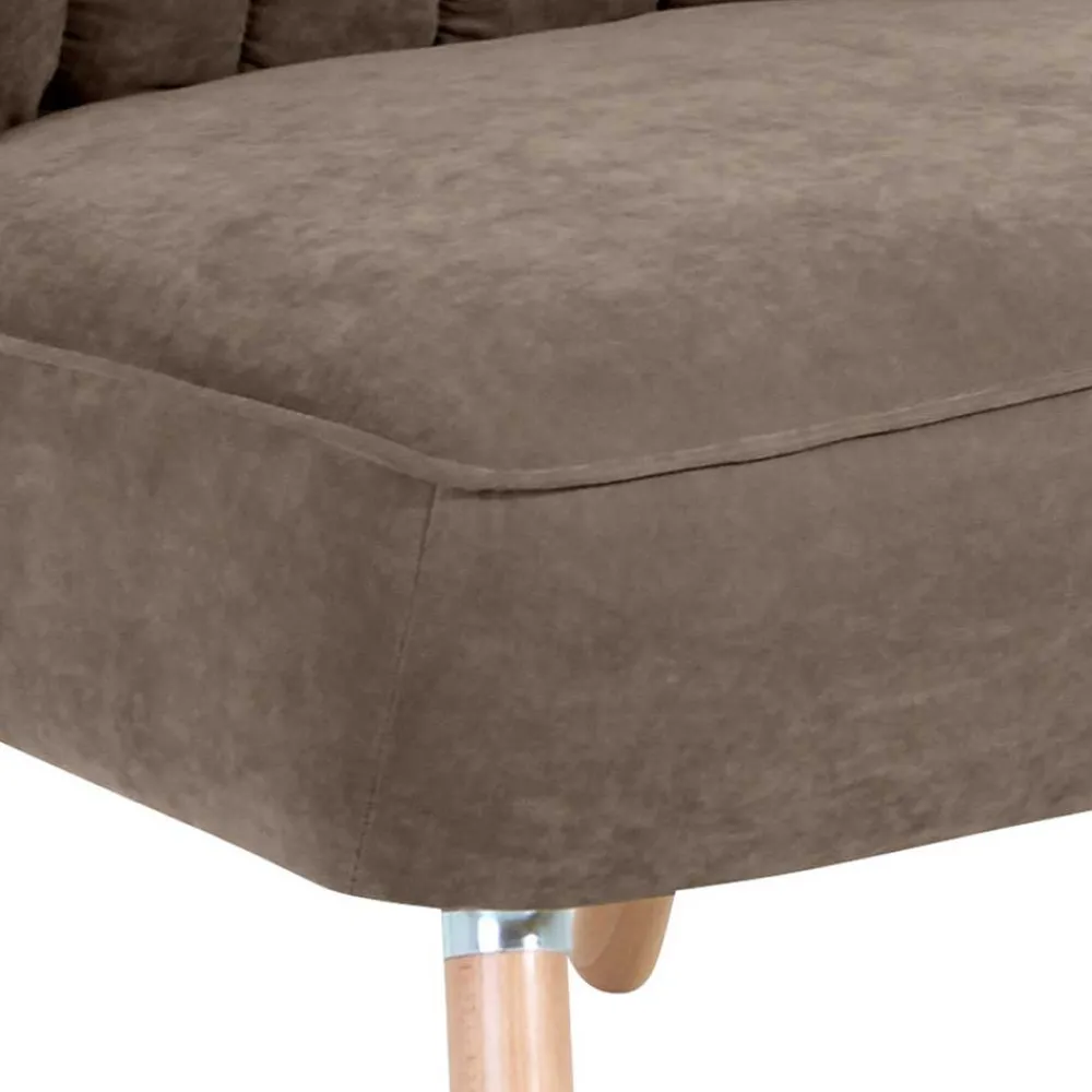 Wohnen Sessel<Wohnzimmer Sessel in Beigegrau Velours - Vomano