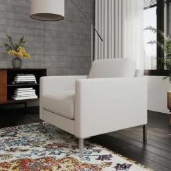 Wohnen Sessel<Wohnzimmer Sessel in Creme und Silber - Calaccio