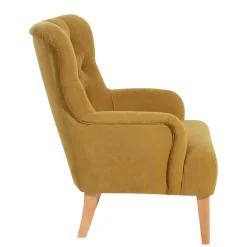 Wohnen Sessel<Wohnzimmer Sessel in Gelb Veloursbezug - Rosario