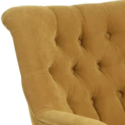 Wohnen Sessel<Wohnzimmer Sessel in Gelb Veloursbezug - Rosario