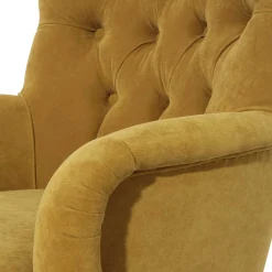 Wohnen Sessel<Wohnzimmer Sessel in Gelb Veloursbezug - Rosario