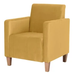 Wohnen Sessel<Wohnzimmer Sessel in Gelb und Buche - Salm
