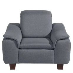 Wohnen Sessel<Wohnzimmer Sessel in Jeansblau und Nussbaum - Ilea