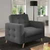 Wohnen Sessel<Wohnzimmer Sessel in Platingrau mit Punktsteppung - Formicas