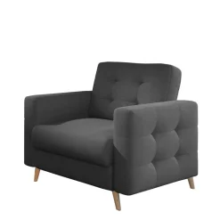 Wohnen Sessel<Wohnzimmer Sessel in Platingrau mit Punktsteppung - Formicas