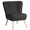 Wohnen Sessel<Wohnzimmer Sessel in Schwarz Stoffbezug - Adaliz