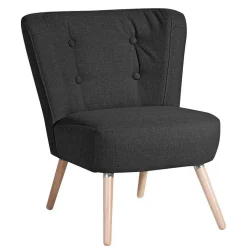Wohnen Sessel<Wohnzimmer Sessel in Schwarz Stoffbezug - Adaliz