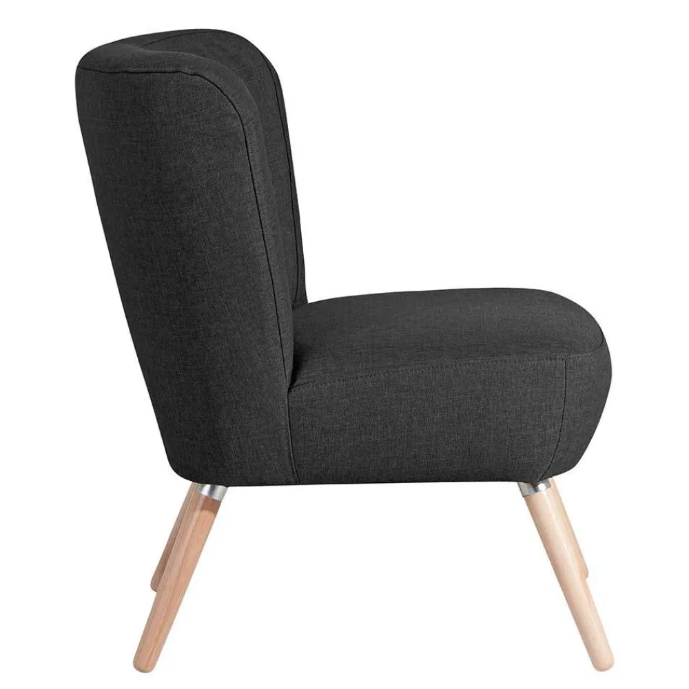 Wohnen Sessel<Wohnzimmer Sessel in Schwarz Stoffbezug - Adaliz