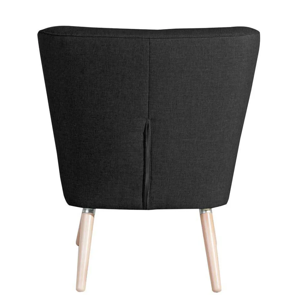 Wohnen Sessel<Wohnzimmer Sessel in Schwarz Stoffbezug - Adaliz