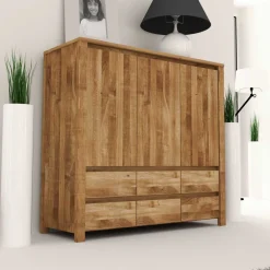 Wohnen Sideboards|Kommoden<Wohnzimmer Sideboard Nadalia aus Wildeiche Massivholz