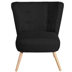 Wohnen Sessel<Wohnzimmer Stoffsessel in Schwarz - Adaliz